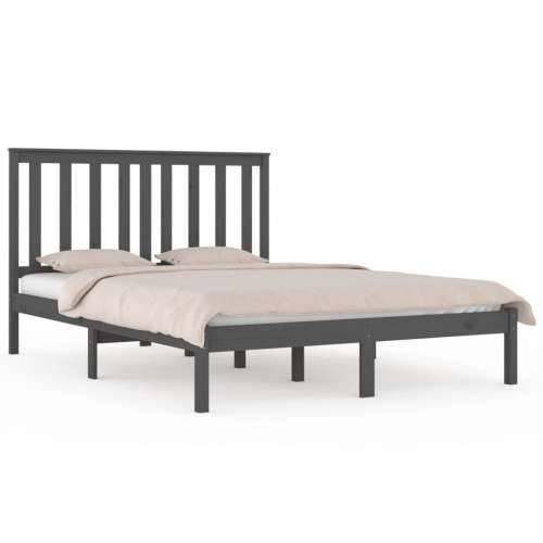 Okvir za krevet od masivne borovine sivi 200 x 200 cm - Siva 200 x 200 cm Cijena