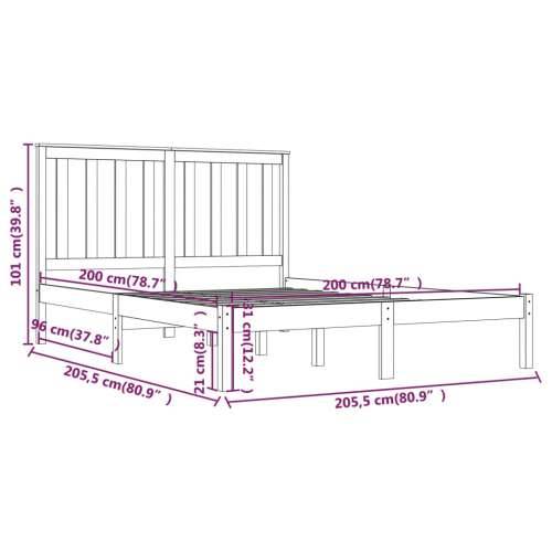 Okvir za krevet od masivne borovine sivi 200 x 200 cm - Siva 200 x 200 cm Cijena