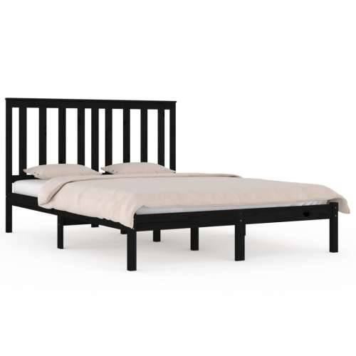 Okvir za krevet od masivne borovine crni 200 x 200 cm - Crna 200 x 200 cm Cijena