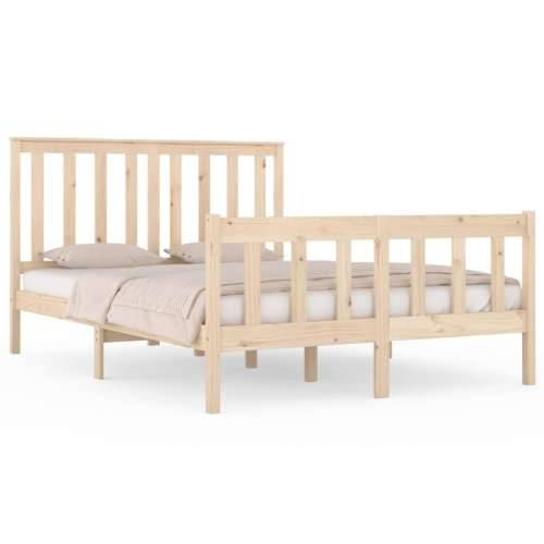 Okvir za krevet od masivne borovine 135 x 190 cm bračni - Prirodna 135 x 190 cm Cijena