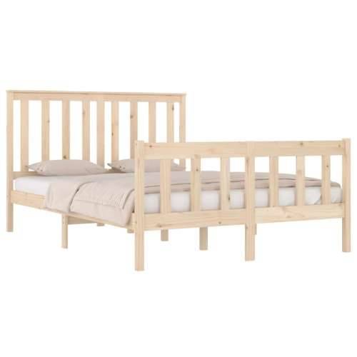 Okvir za krevet od masivne borovine 135 x 190 cm bračni - Prirodna 135 x 190 cm Cijena