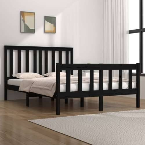 Okvir za krevet od masivne borovine crni 140 x 190 cm - Crna 140 x 190 cm Cijena