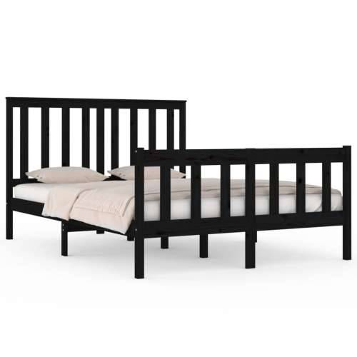 Okvir za krevet od masivne borovine crni 140 x 190 cm - Crna 140 x 190 cm Cijena