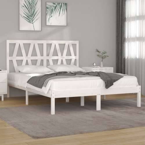 Okvir za krevet od masivne borovine bijeli 120 x 200 cm - Bijela 120 x 200 cm Cijena
