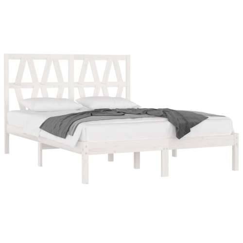 Okvir za krevet od masivne borovine bijeli 120 x 200 cm - Bijela 120 x 200 cm Cijena