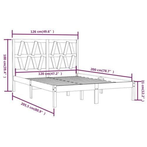 Okvir za krevet od masivne borovine bijeli 120 x 200 cm - Bijela 120 x 200 cm Cijena