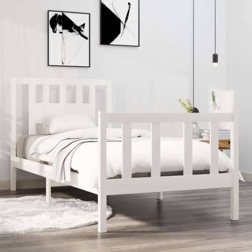 Okvir za krevet bijeli od masivnog drva 90 x 190 cm mali - Bijela 90 x 190 cm Cijena