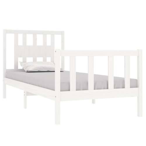 Okvir za krevet bijeli od masivnog drva 90 x 190 cm mali - Bijela 90 x 190 cm Cijena