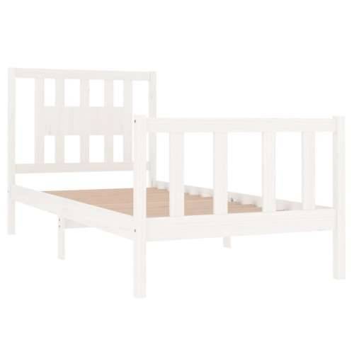 Okvir za krevet bijeli od masivnog drva 90 x 190 cm mali - Bijela 90 x 190 cm Cijena