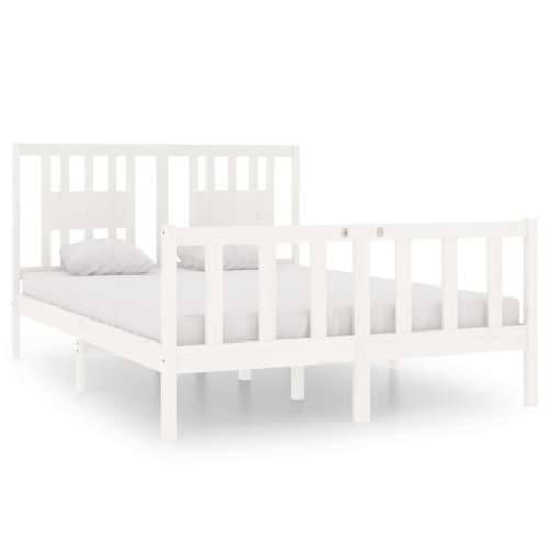 Okvir za krevet od masivnog drva bijeli 140 x 190 cm - Bijela 140 x 190 cm Cijena