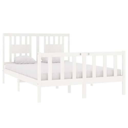 Okvir za krevet od masivnog drva bijeli 140 x 190 cm - Bijela 140 x 190 cm Cijena