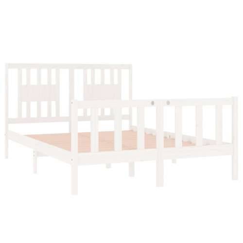 Okvir za krevet od masivnog drva bijeli 140 x 190 cm - Bijela 140 x 190 cm Cijena