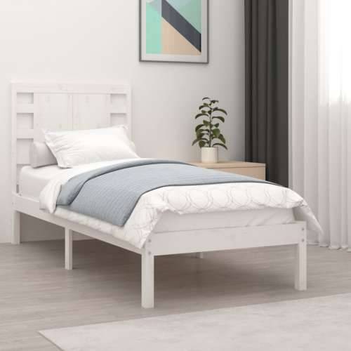 Okvir za krevet od masivnog drva bijeli 75 x 190 cm mali - Bijela 75 x 190 cm Cijena