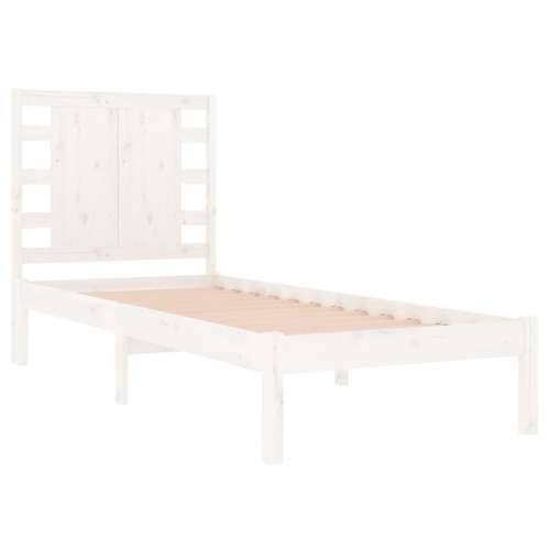 Okvir za krevet od masivnog drva bijeli 75 x 190 cm mali - Bijela 75 x 190 cm Cijena