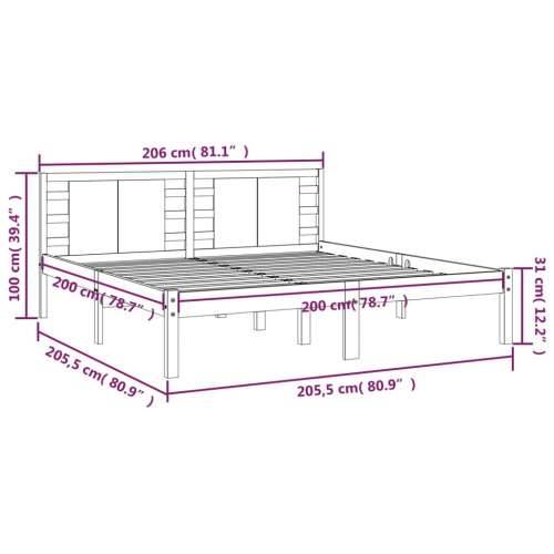 Okvir kreveta bez madraca bijeli 200x200 cm od masivne borovine - Bijela 200 x 200 cm Cijena