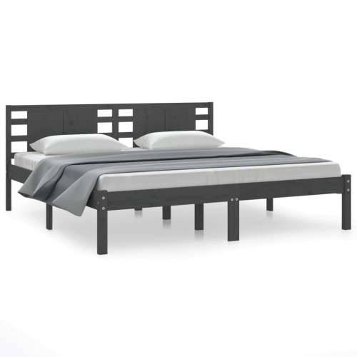 Okvir za krevet od masivne borovine sivi 200 x 200 cm - Siva 200 x 200 cm Cijena