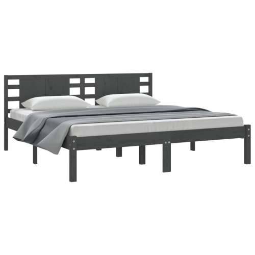 Okvir za krevet od masivne borovine sivi 200 x 200 cm - Siva 200 x 200 cm Cijena