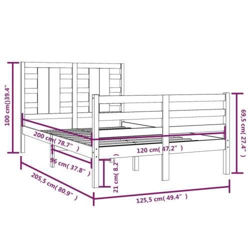 Okvir kreveta bez madraca bijeli 120 x 200 cm masivna borovina - Bijela 120 x 200 cm Cijena