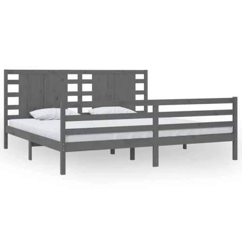 Okvir za krevet od masivne borovine sivi 200 x 200 cm - Siva 200 x 200 cm Cijena