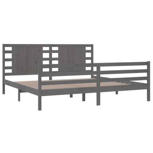 Okvir za krevet od masivne borovine sivi 200 x 200 cm - Siva 200 x 200 cm Cijena
