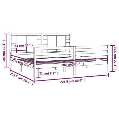 Okvir za krevet boja meda od borovine 200 x 200 cm boja meda 200 x 200 cm Cijena