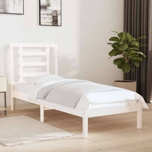 Okvir za krevet od masivnog drva bijeli 75 x 190 cm mali - Bijela 75 x 190 cm Cijena