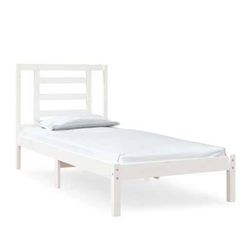 Okvir za krevet od masivnog drva bijeli 75 x 190 cm mali - Bijela 75 x 190 cm Cijena
