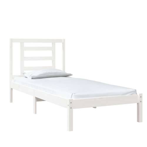 Okvir za krevet od masivnog drva bijeli 75 x 190 cm mali - Bijela 75 x 190 cm Cijena