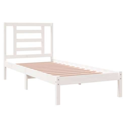 Okvir za krevet od masivnog drva bijeli 75 x 190 cm mali - Bijela 75 x 190 cm Cijena
