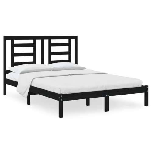 Okvir za krevet od masivne borovine crni 140 x 190 cm Crna 140 x 190 cm Cijena