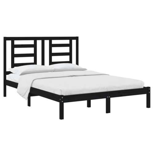 Okvir za krevet od masivne borovine crni 140 x 190 cm Crna 140 x 190 cm Cijena
