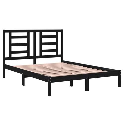 Okvir za krevet od masivne borovine crni 140 x 190 cm Crna 140 x 190 cm Cijena