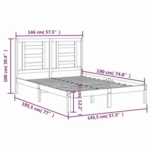 Okvir za krevet od masivne borovine crni 140 x 190 cm Crna 140 x 190 cm Cijena