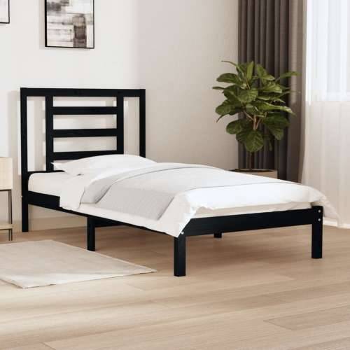 Okvir za krevet od masivne borovine crni 100 x 200 cm - Crna 100 x 200 cm Cijena