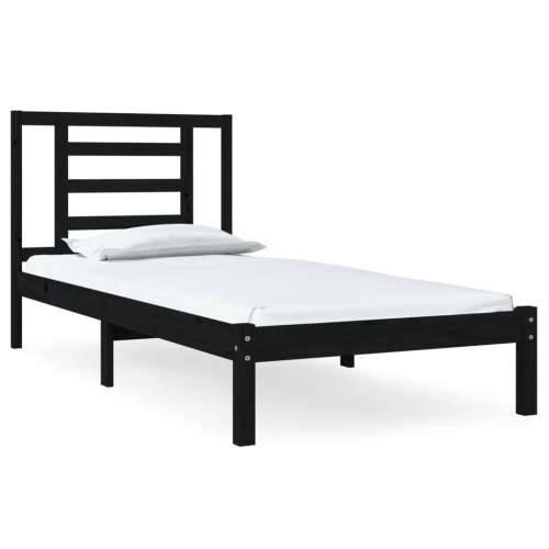 Okvir za krevet od masivne borovine crni 100 x 200 cm - Crna 100 x 200 cm Cijena