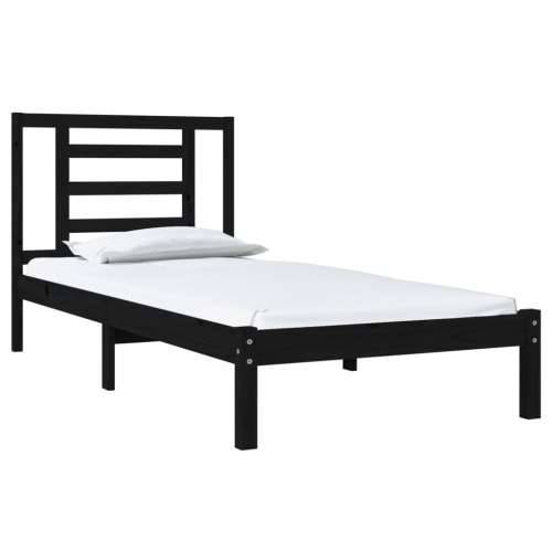 Okvir za krevet od masivne borovine crni 100 x 200 cm - Crna 100 x 200 cm Cijena