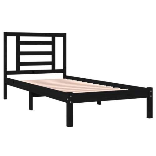 Okvir za krevet od masivne borovine crni 100 x 200 cm - Crna 100 x 200 cm Cijena