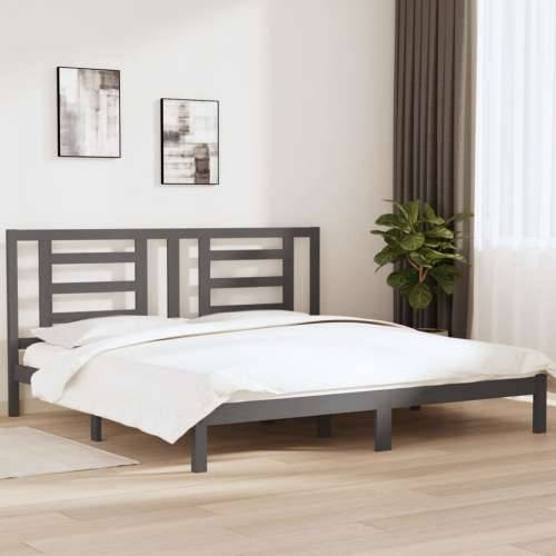 Okvir za krevet od masivne borovine sivi 200 x 200 cm - Siva 200 x 200 cm Cijena