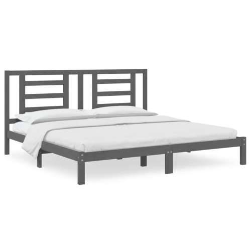 Okvir za krevet od masivne borovine sivi 200 x 200 cm - Siva 200 x 200 cm Cijena