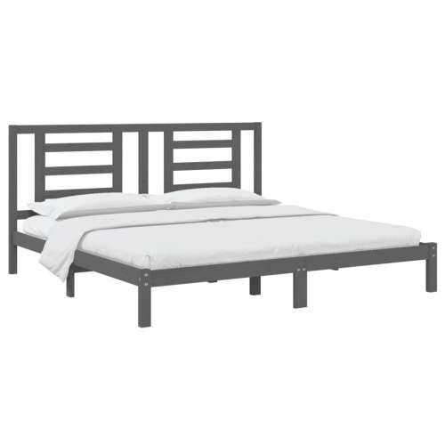Okvir za krevet od masivne borovine sivi 200 x 200 cm - Siva 200 x 200 cm Cijena