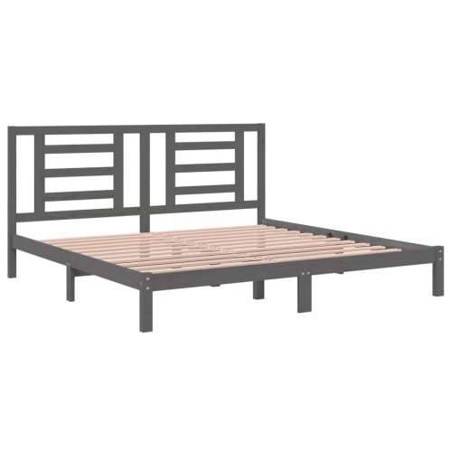 Okvir za krevet od masivne borovine sivi 200 x 200 cm - Siva 200 x 200 cm Cijena