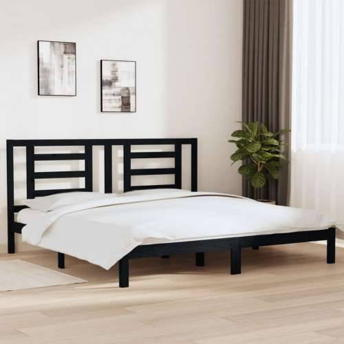 Okvir za krevet od masivne borovine crni 200 x 200 cm - Crna 200 x 200 cm Cijena