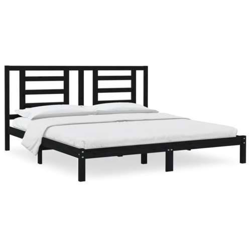 Okvir za krevet od masivne borovine crni 200 x 200 cm - Crna 200 x 200 cm Cijena