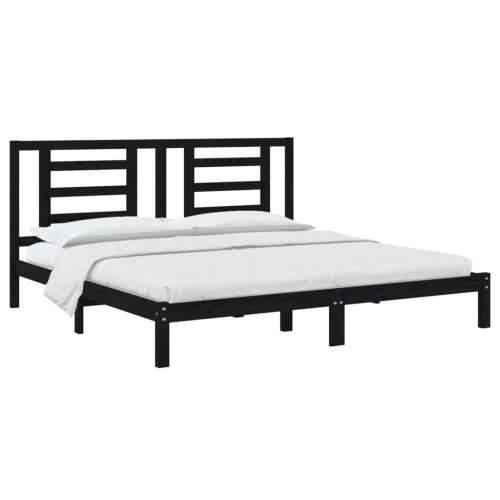 Okvir za krevet od masivne borovine crni 200 x 200 cm - Crna 200 x 200 cm Cijena