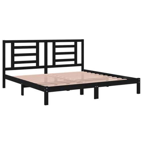 Okvir za krevet od masivne borovine crni 200 x 200 cm - Crna 200 x 200 cm Cijena
