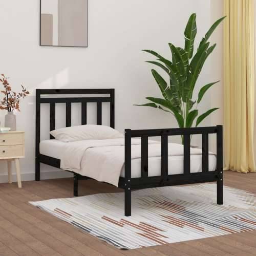 Okvir za krevet od masivne borovine crni 100 x 200 cm - Crna 100 x 200 cm Cijena