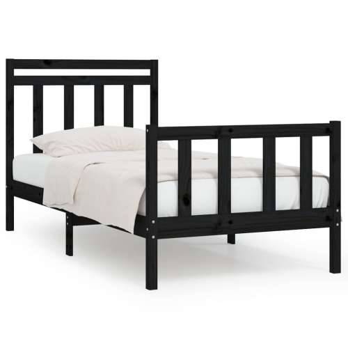 Okvir za krevet od masivne borovine crni 100 x 200 cm - Crna 100 x 200 cm Cijena