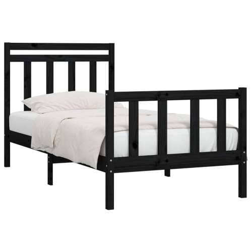 Okvir za krevet od masivne borovine crni 100 x 200 cm - Crna 100 x 200 cm Cijena