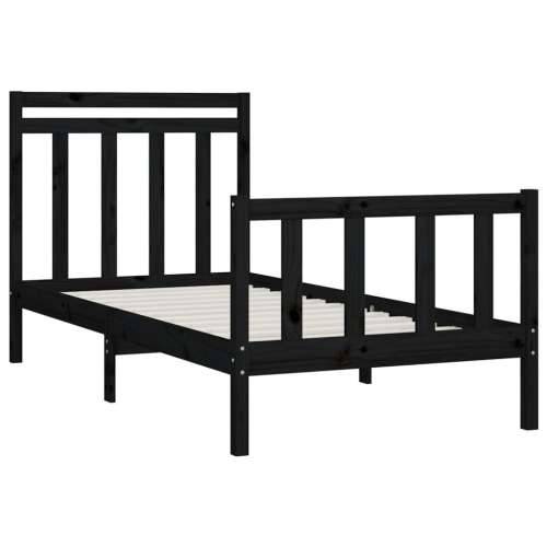 Okvir za krevet od masivne borovine crni 100 x 200 cm - Crna 100 x 200 cm Cijena