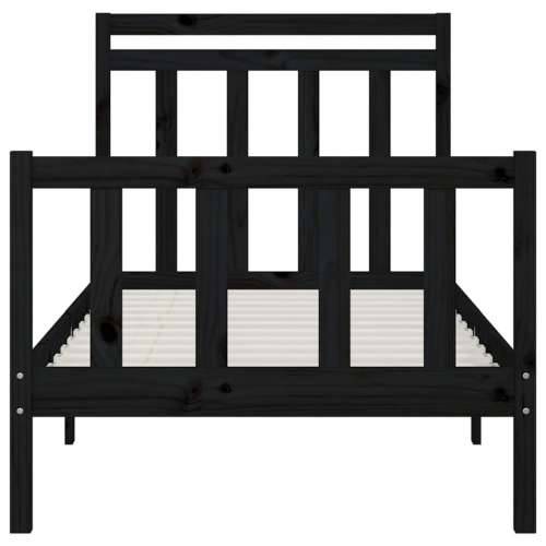 Okvir za krevet od masivne borovine crni 100 x 200 cm - Crna 100 x 200 cm Cijena